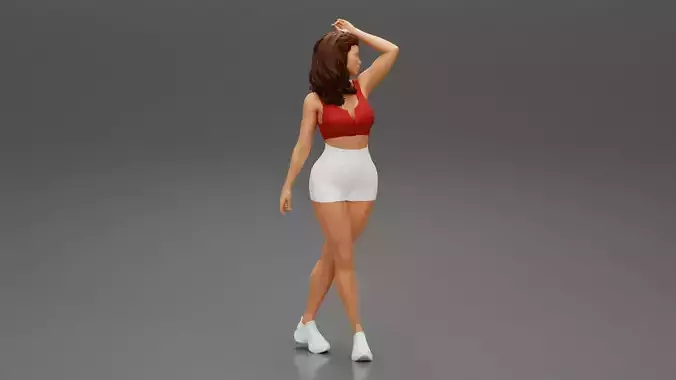 Young Woman Standing in Sports Outfit