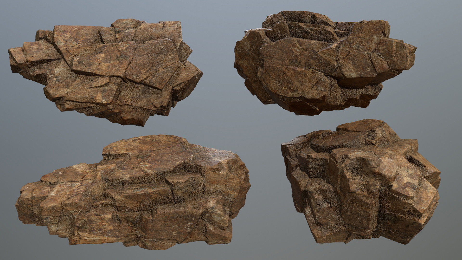 desert rocks Low-poly 3D model_6