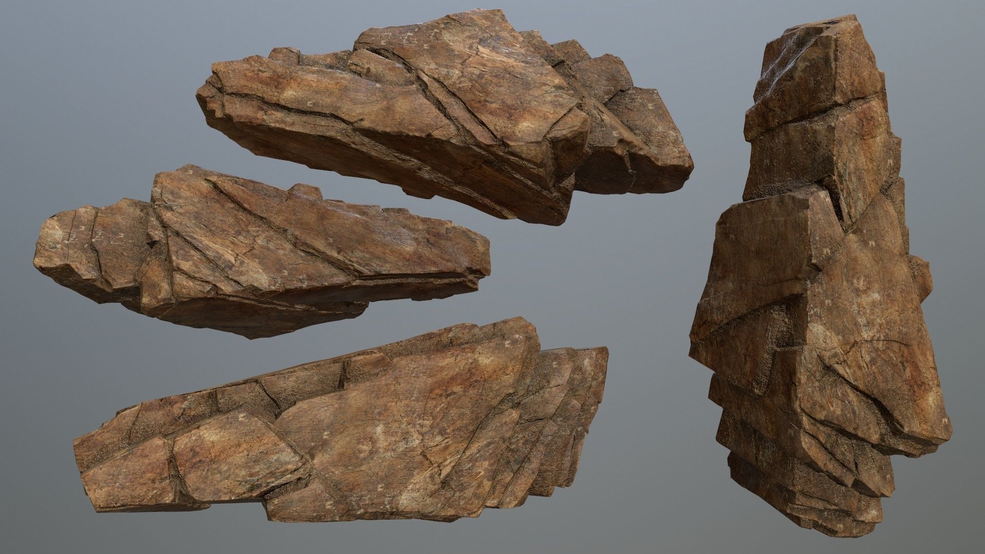 desert rocks Low-poly 3D model_7
