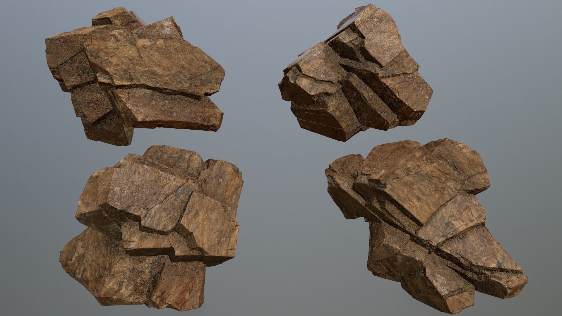 desert rocks Low-poly 3D model_5
