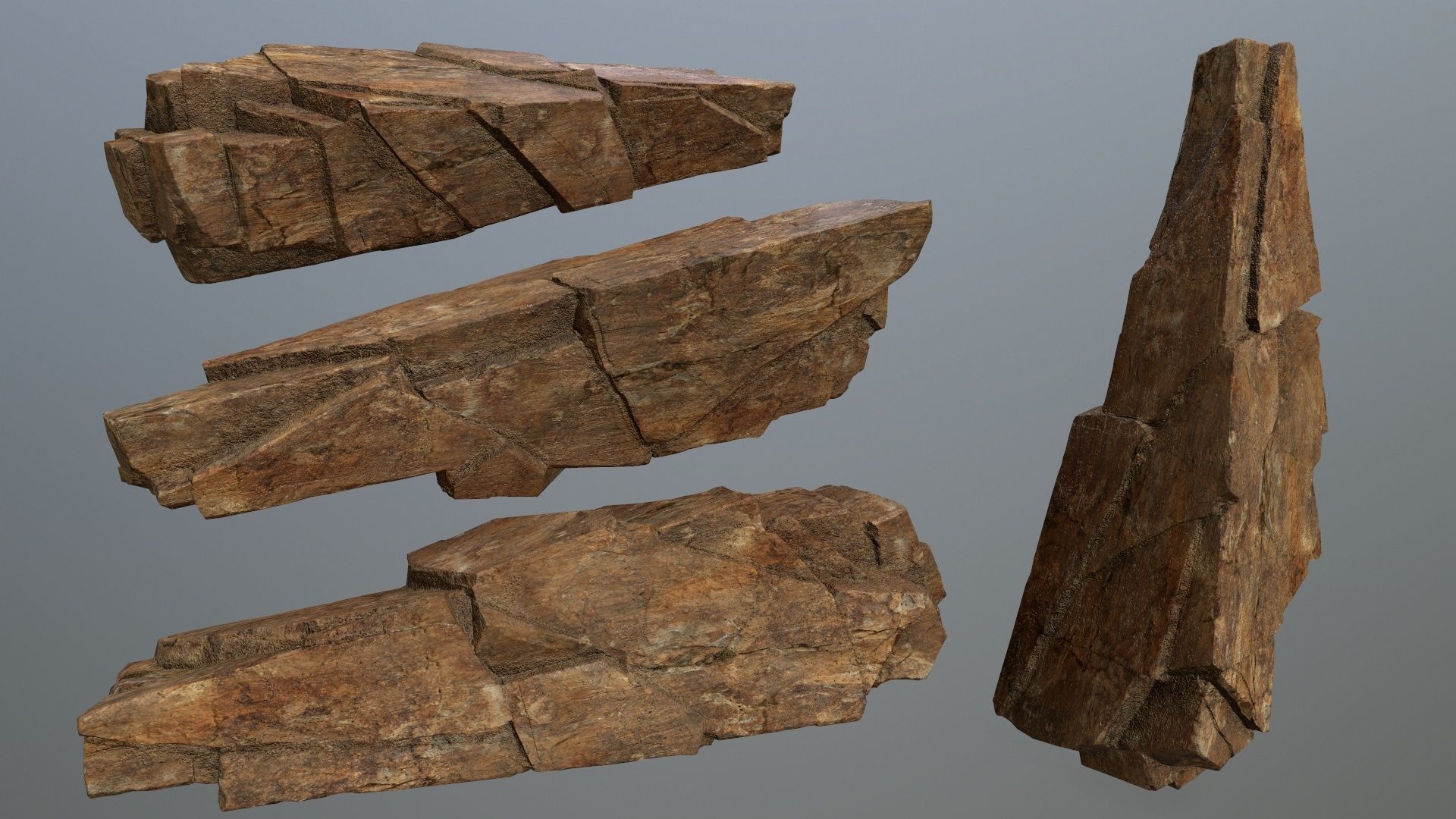 desert rocks Low-poly 3D model_8