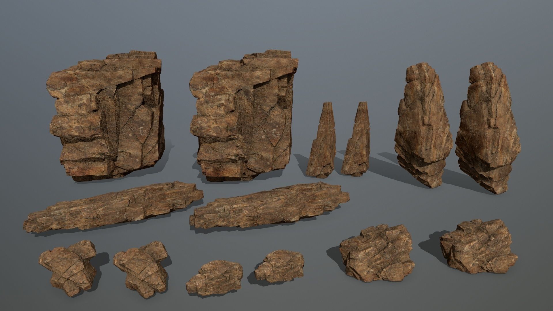desert rocks Low-poly 3D model_17