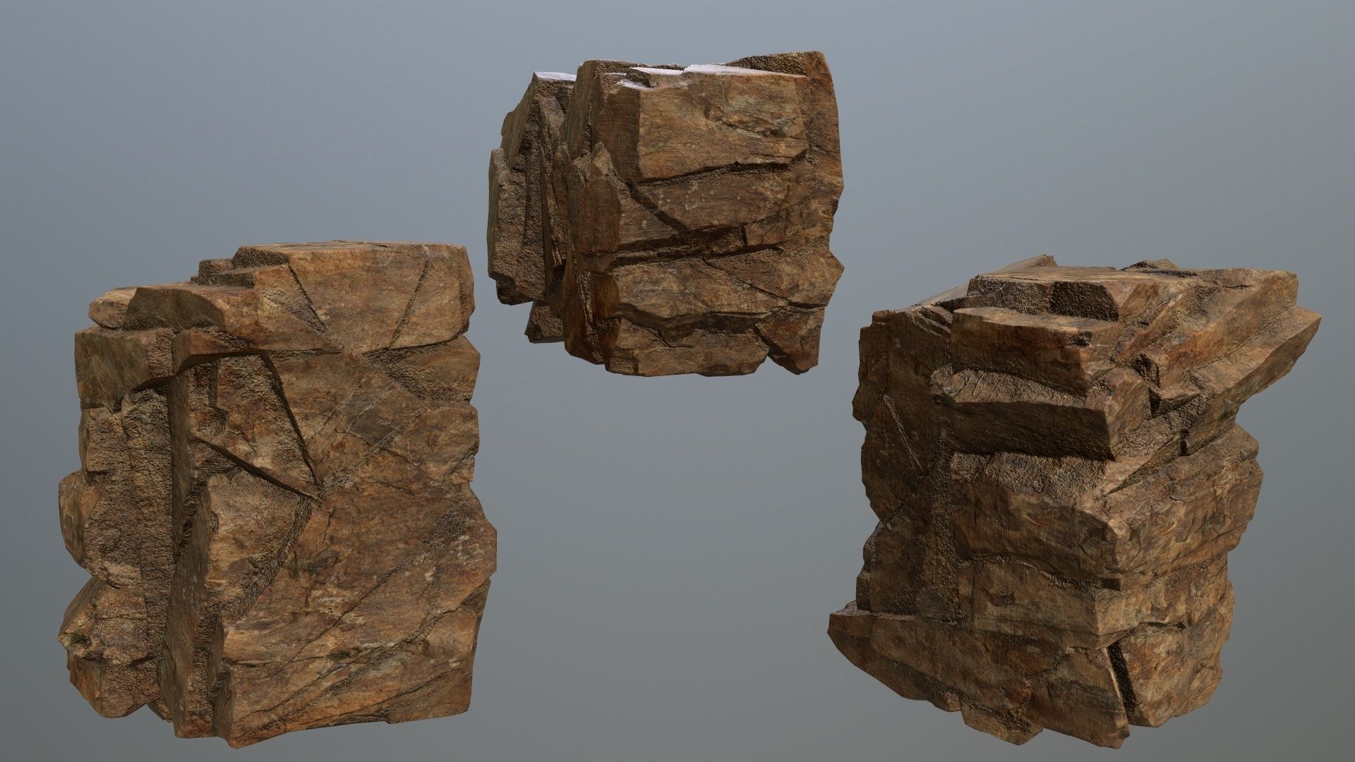 desert rocks Low-poly 3D model_9