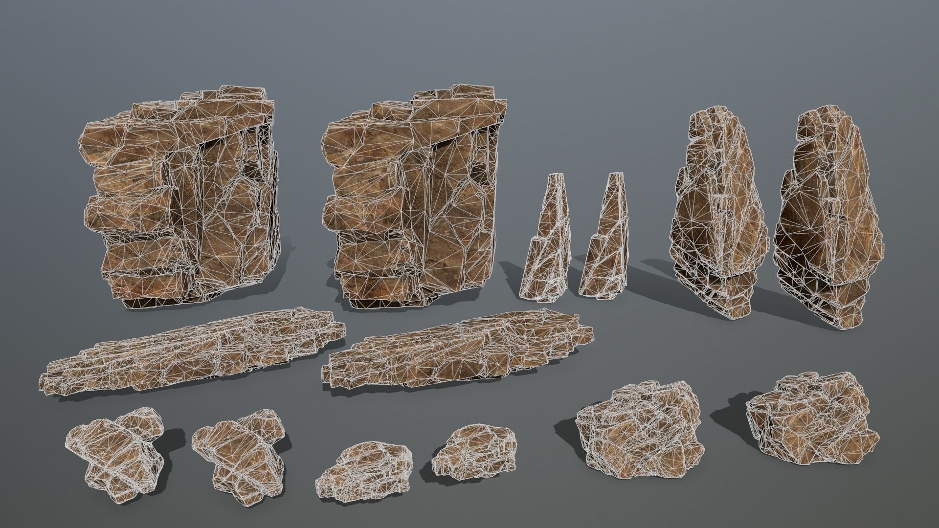 desert rocks Low-poly 3D model_18