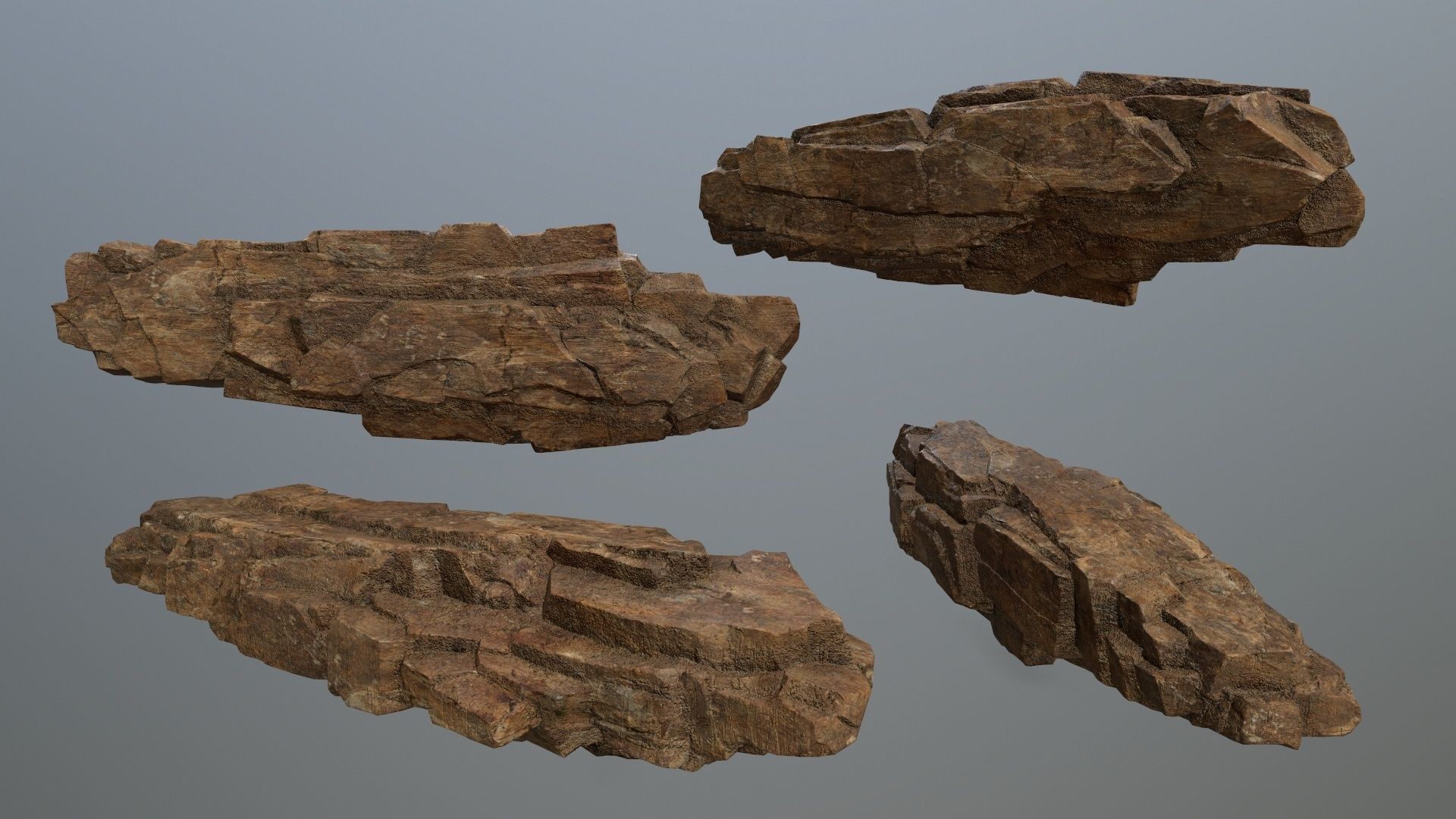 desert rocks Low-poly 3D model_3