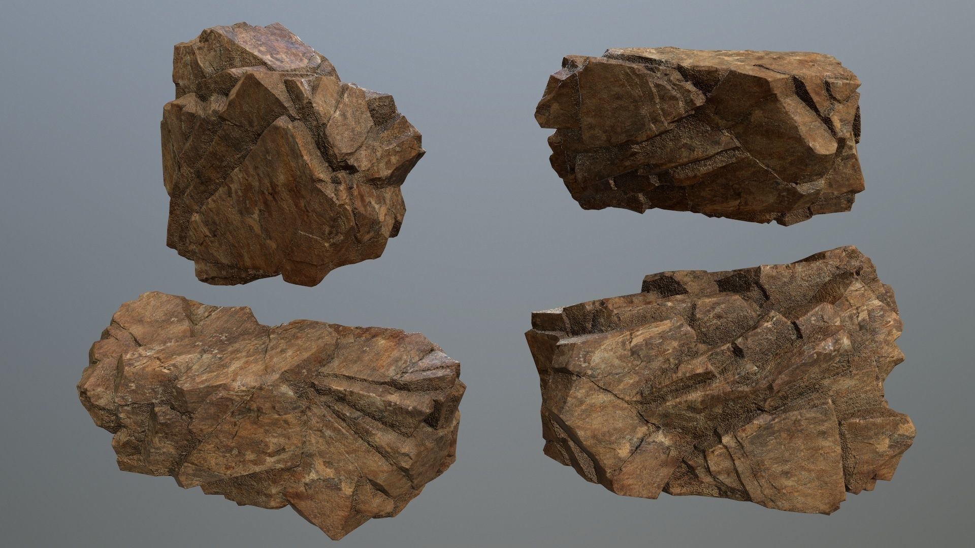 desert rocks Low-poly 3D model_4