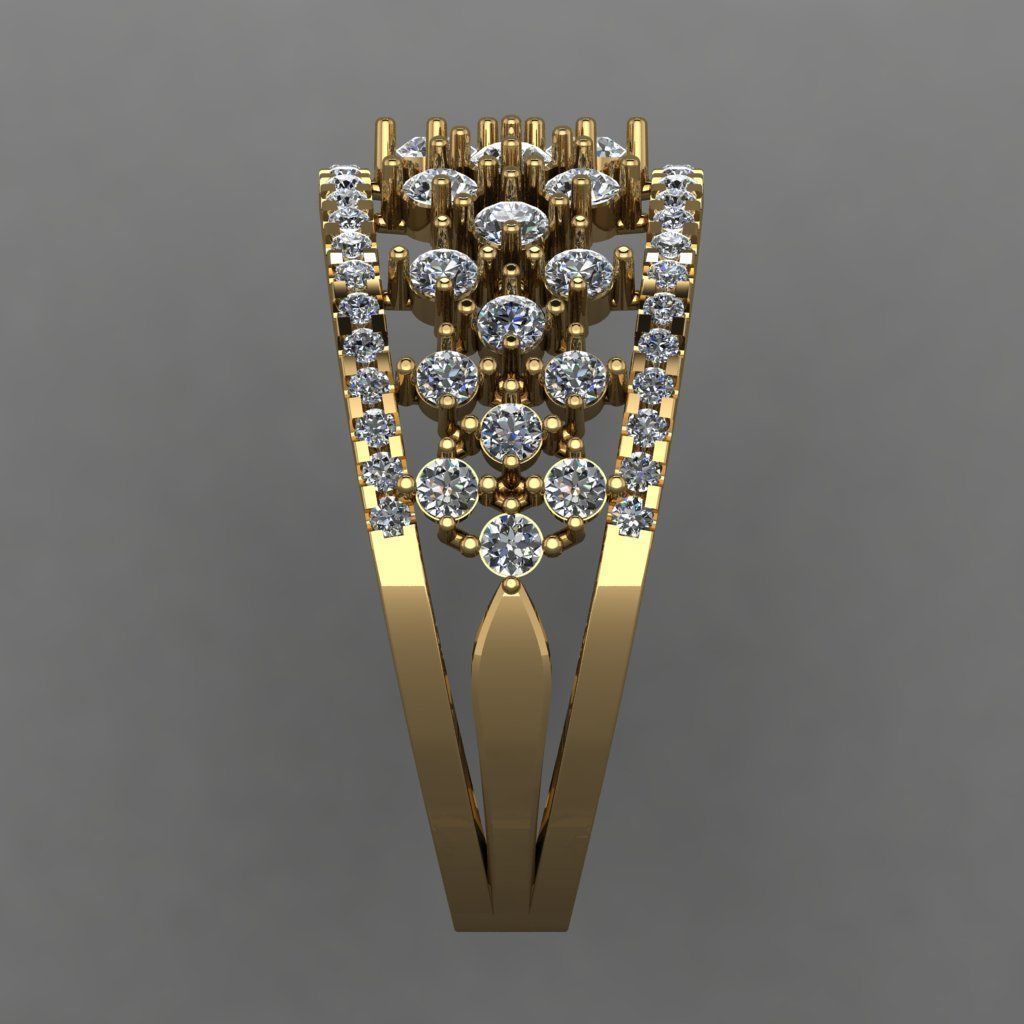Pure Daimond And Decent Design Ring 3D printable Model  3D print model_4