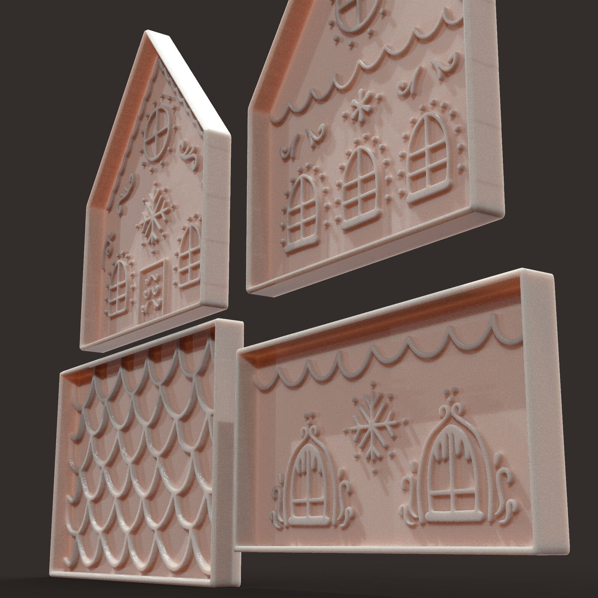 GINGERBREAD HOUSE CUTTER - CHRISTMAS COOKIE STAMP 3D print model_12