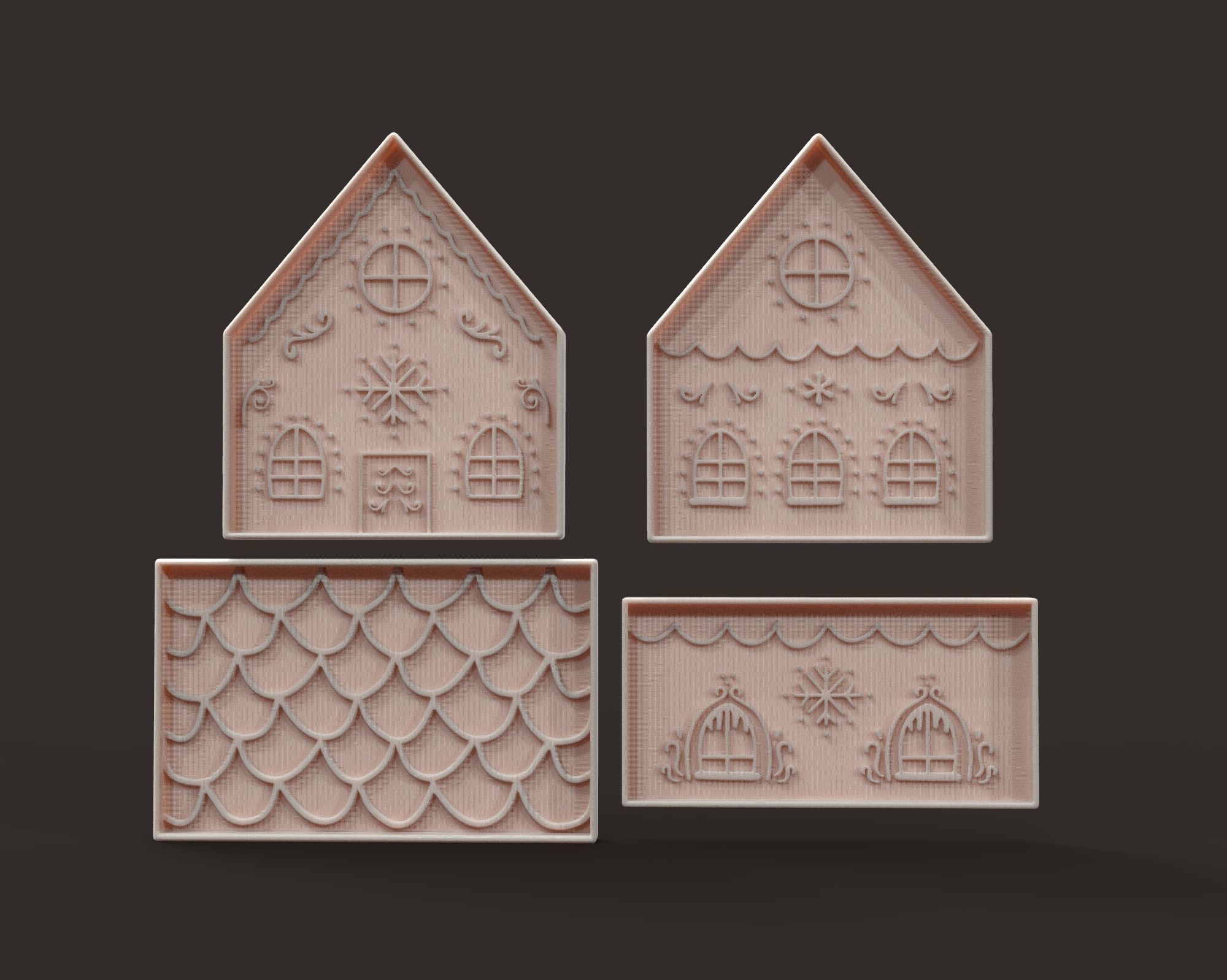 GINGERBREAD HOUSE CUTTER - CHRISTMAS COOKIE STAMP 3D print model_11