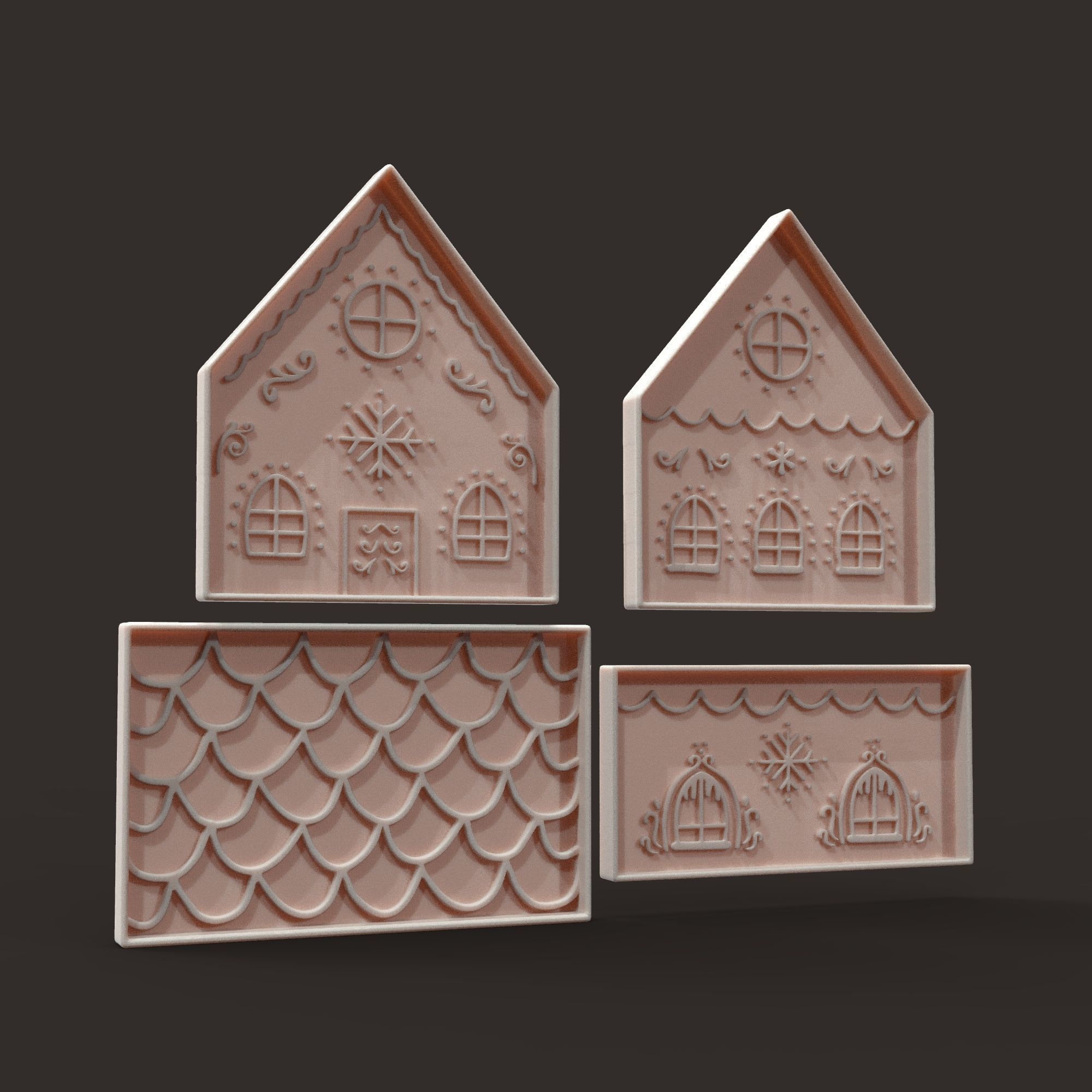 GINGERBREAD HOUSE CUTTER - CHRISTMAS COOKIE STAMP 3D print model_13