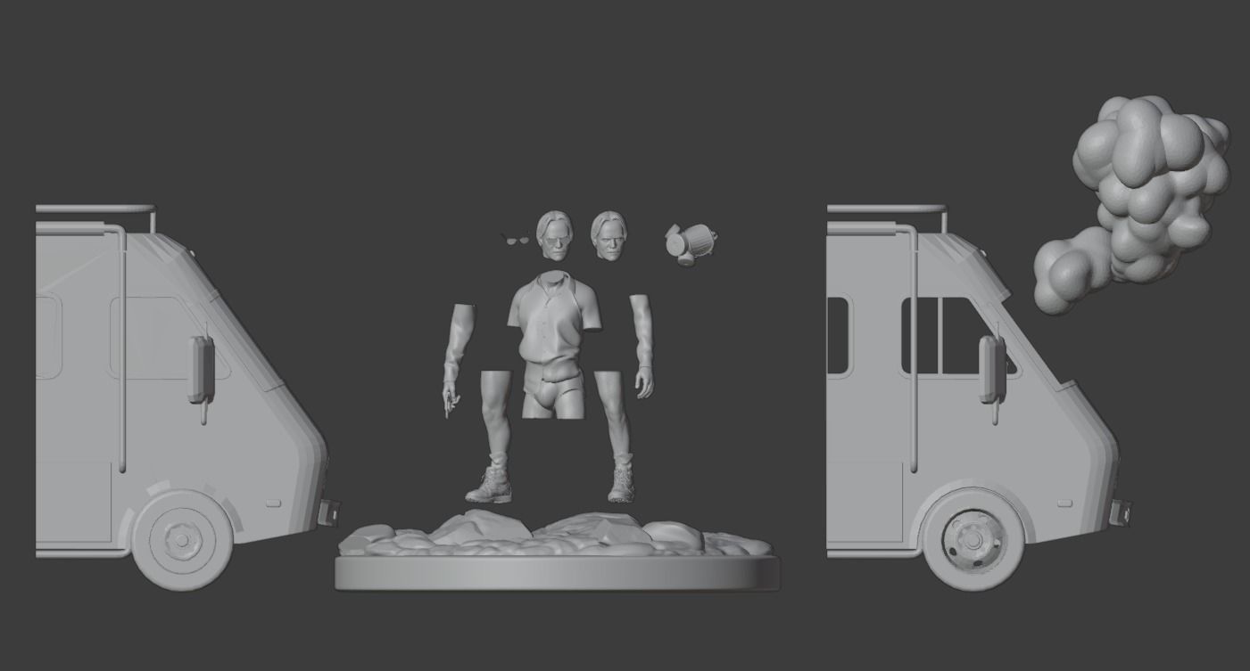 Walter White Breaking Bad Diorama 3D print model_2