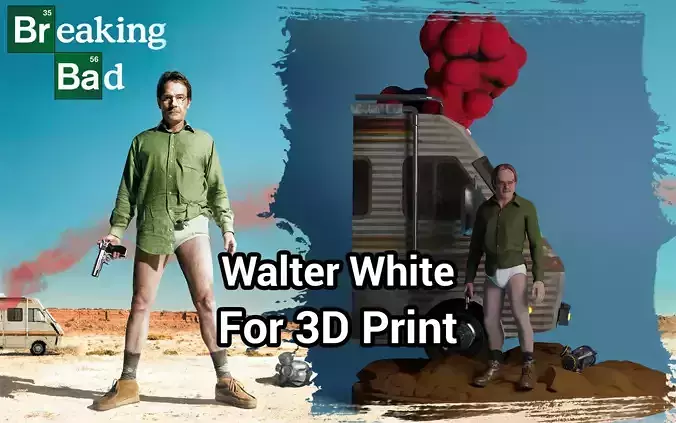 Walter White Breaking Bad Diorama 3D print model