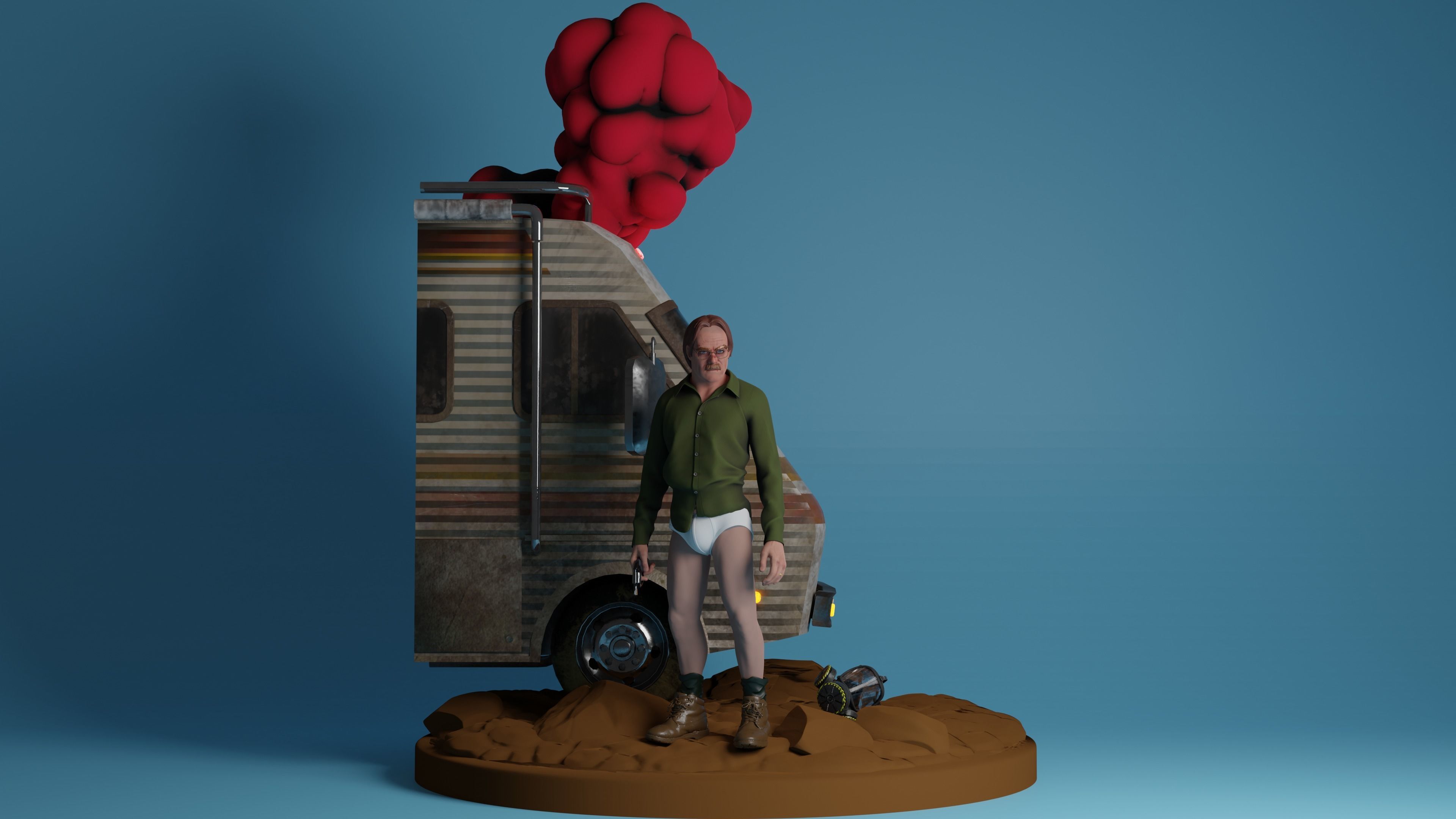Walter White Breaking Bad Diorama 3D print model_1