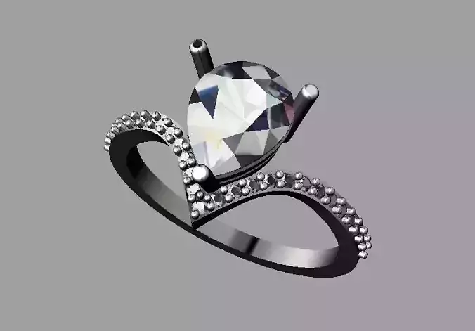 Chevron Diamond Ring