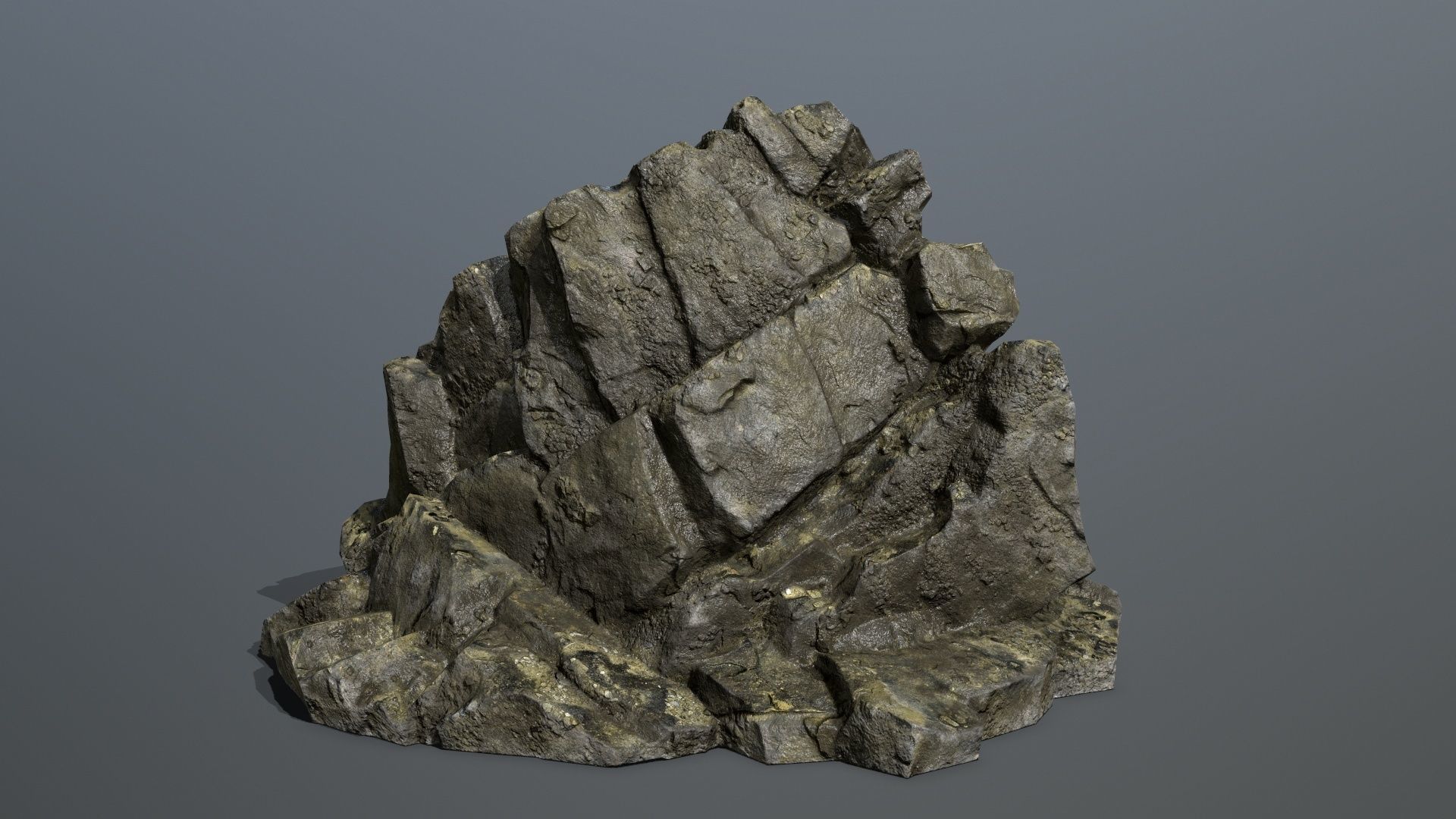 Mountain 1 rock Low-poly 3D model_1