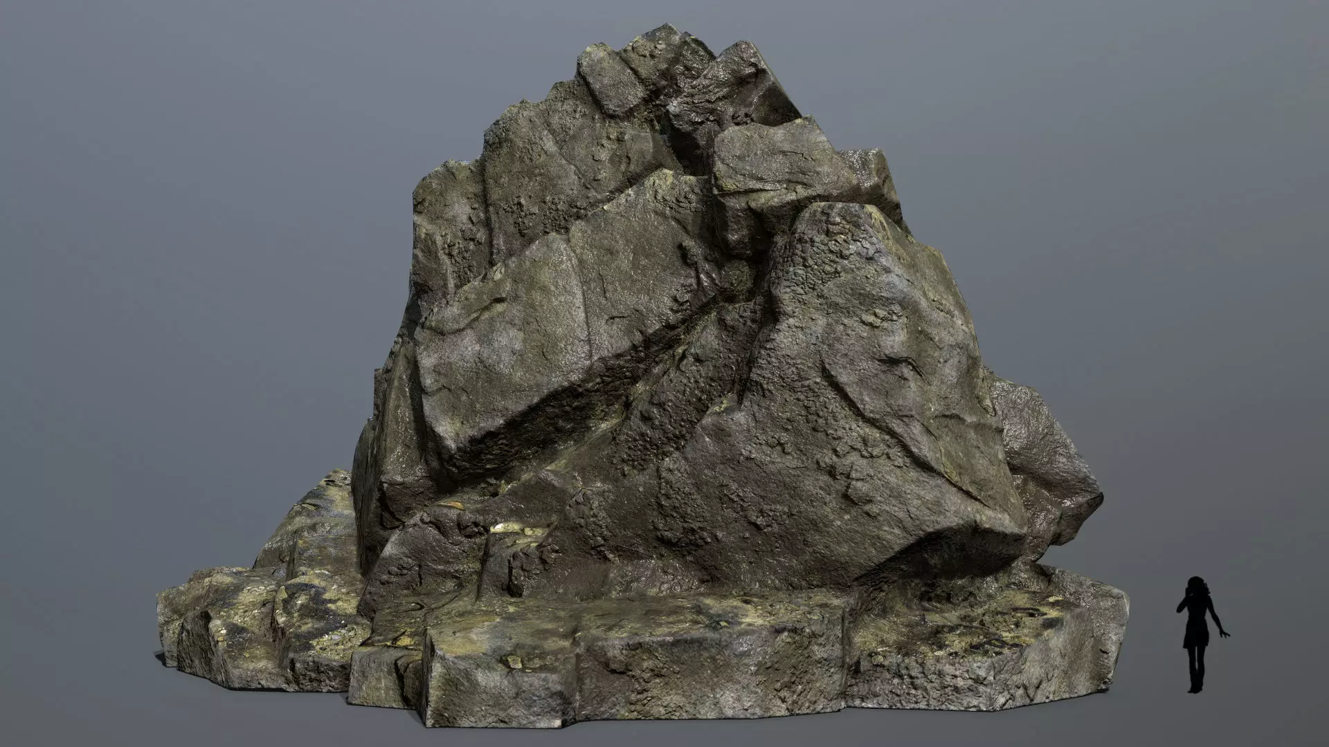 Mountain 1 rock Low-poly 3D model_0
