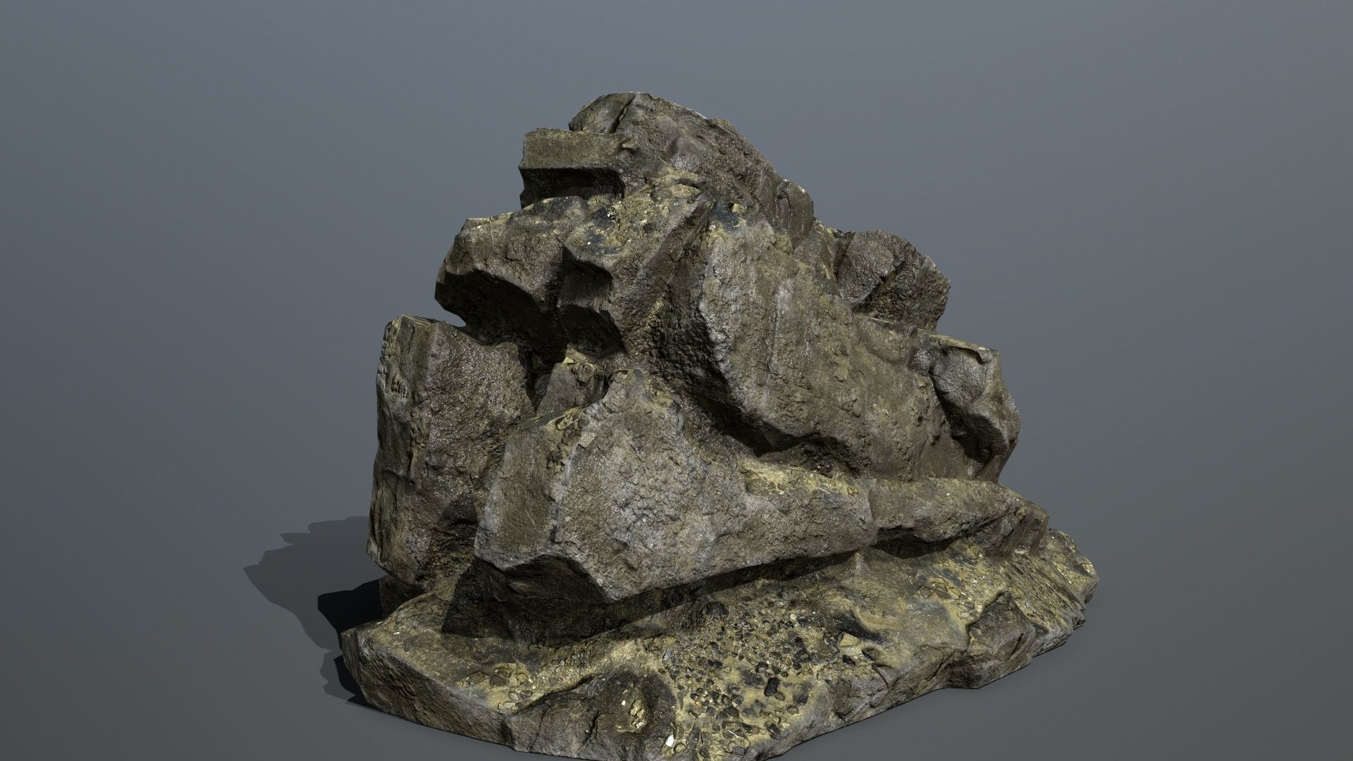 Mountain 1 rock Low-poly 3D model_6