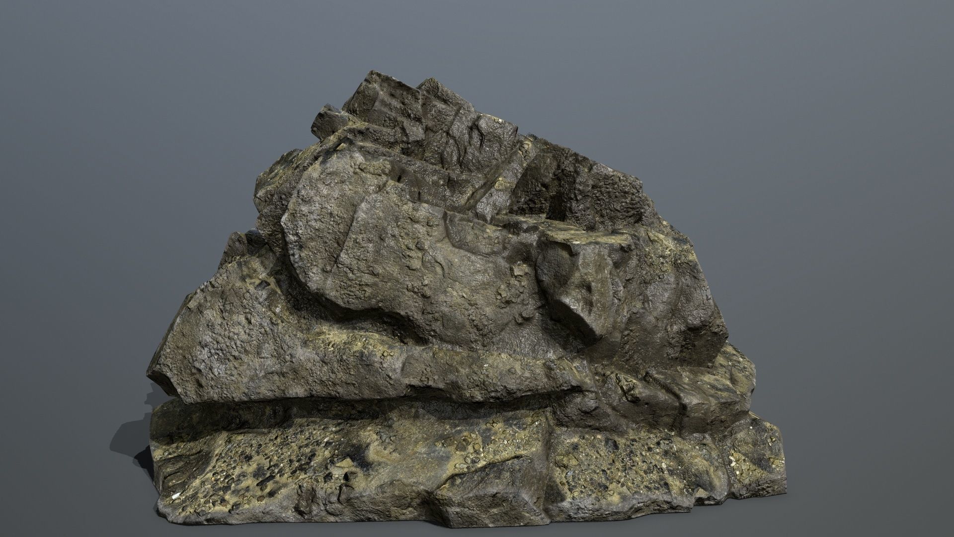 Mountain 1 rock Low-poly 3D model_5