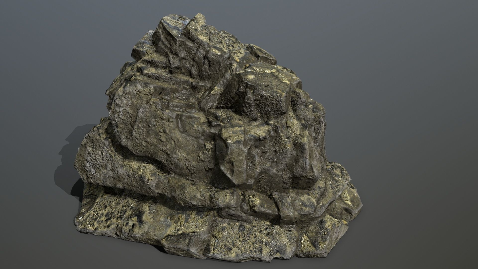 Mountain 1 rock Low-poly 3D model_10