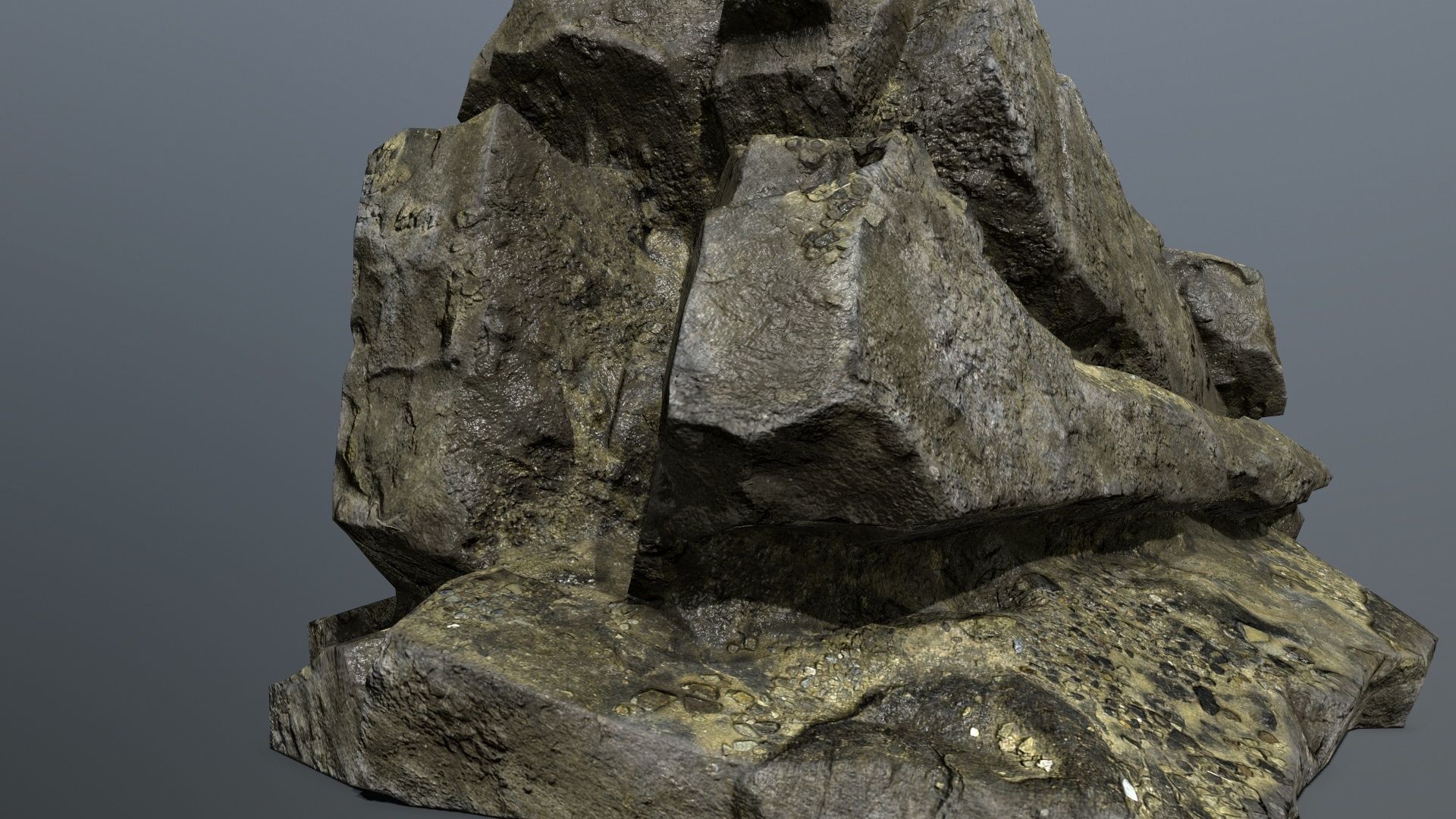 Mountain 1 rock Low-poly 3D model_13