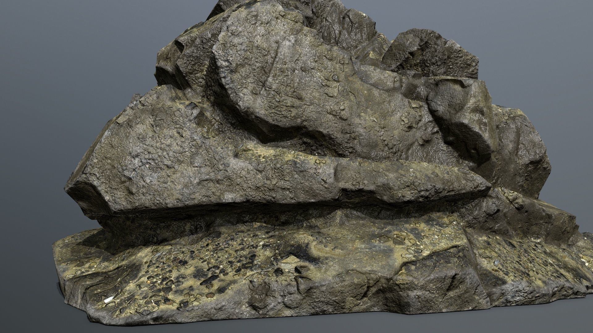 Mountain 1 rock Low-poly 3D model_12