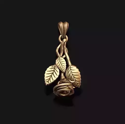 Rose pendant 3D print model