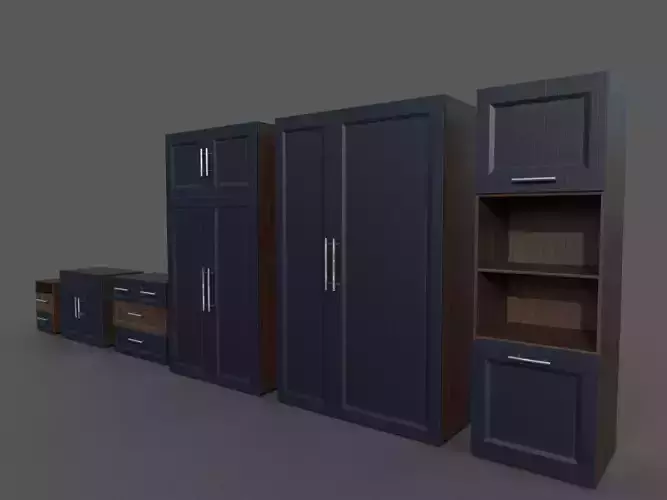 Furniture set cabinet with two doors