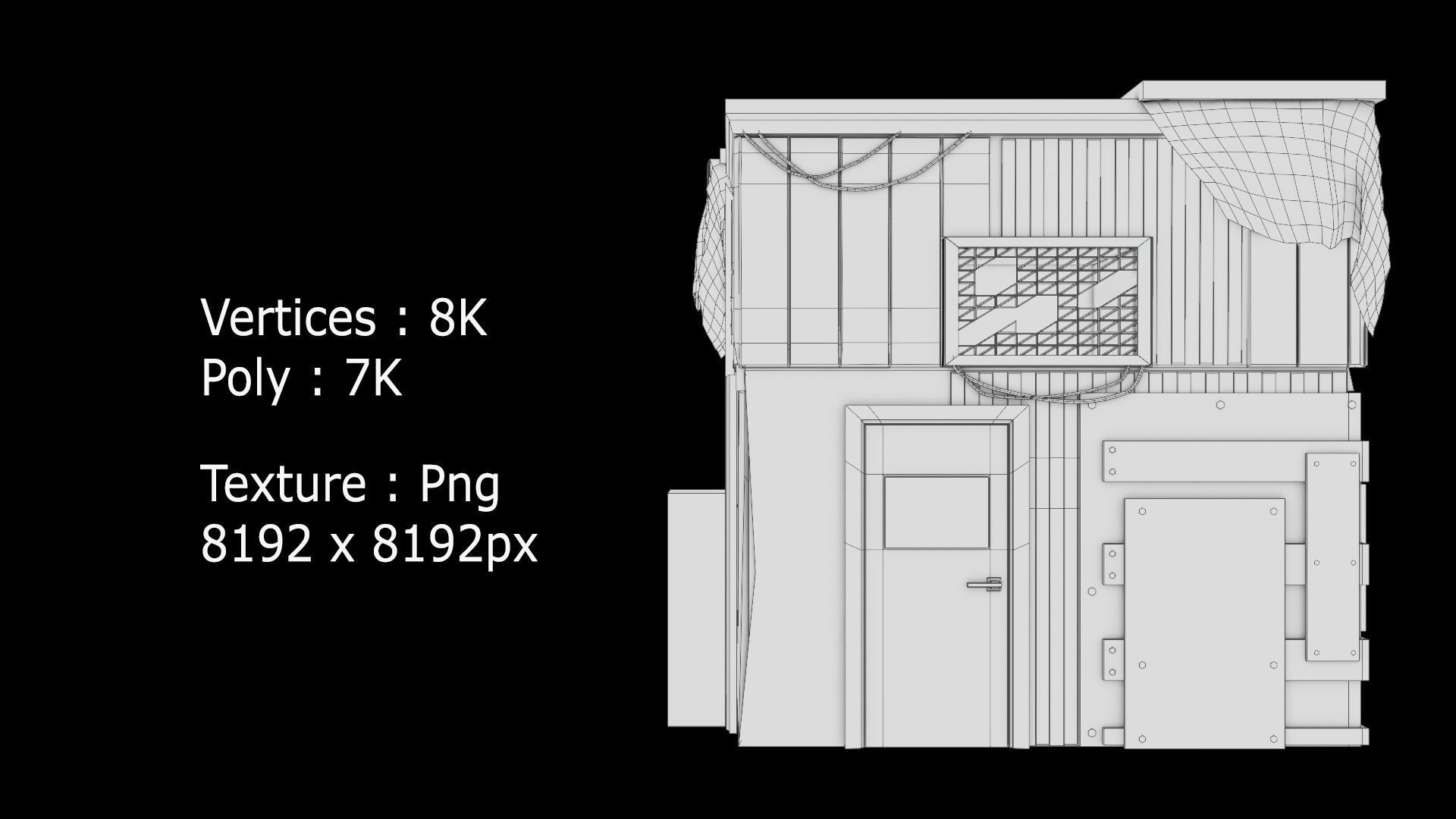 Rusty building warehouse abandoned - Low poly realistic Low-poly 3D model_1