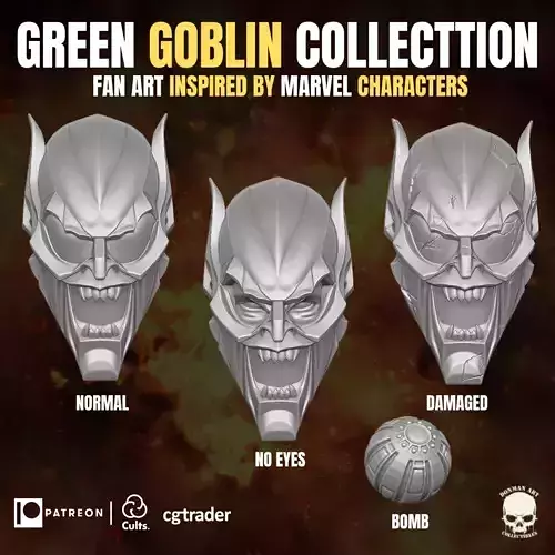 Green Goblin Collection fan art head for action gifures