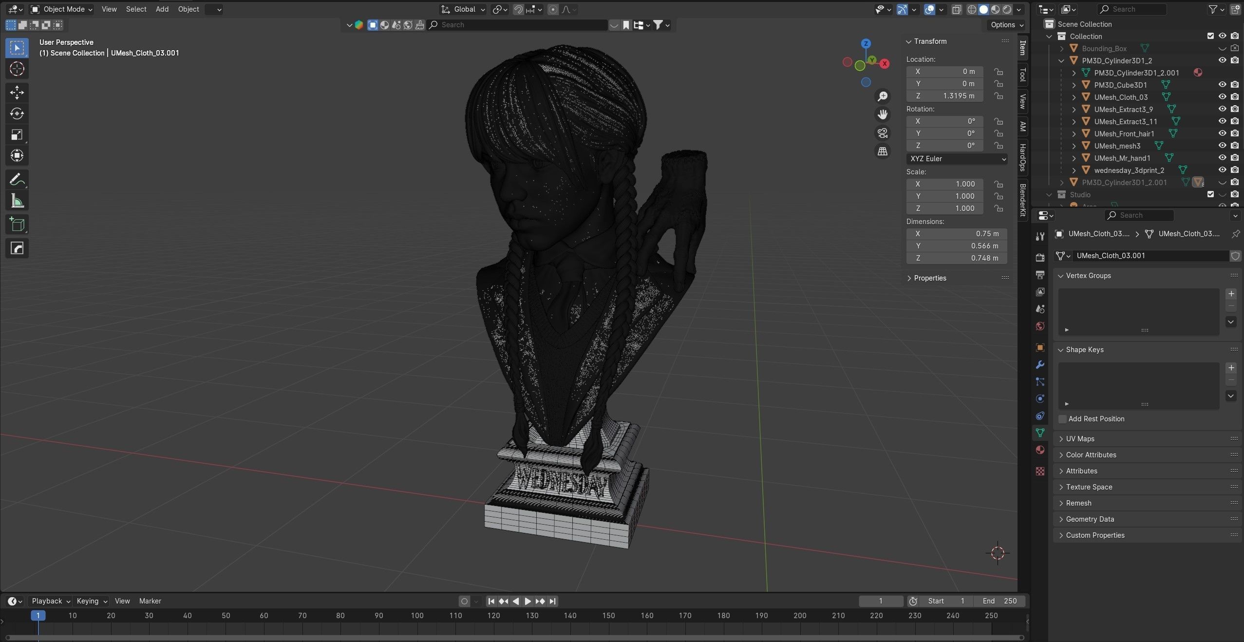 Tuesday Addams 3D print model_18