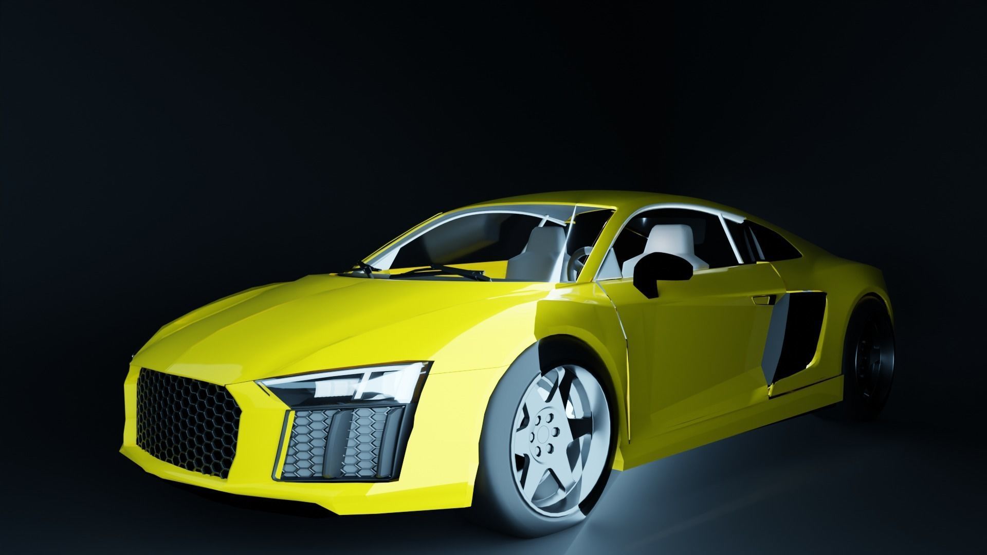 Audi R8 V10 Plus Low-poly 3D model_1