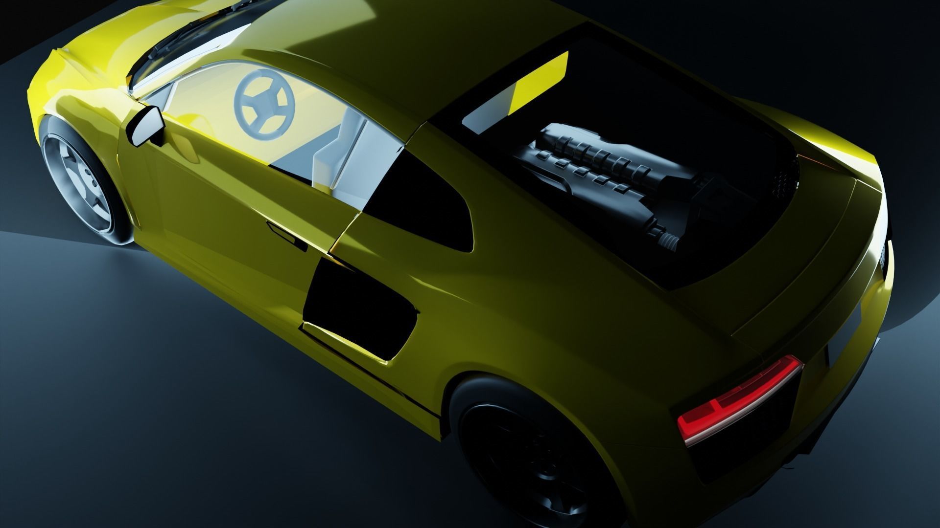 Audi R8 V10 Plus Low-poly 3D model_2