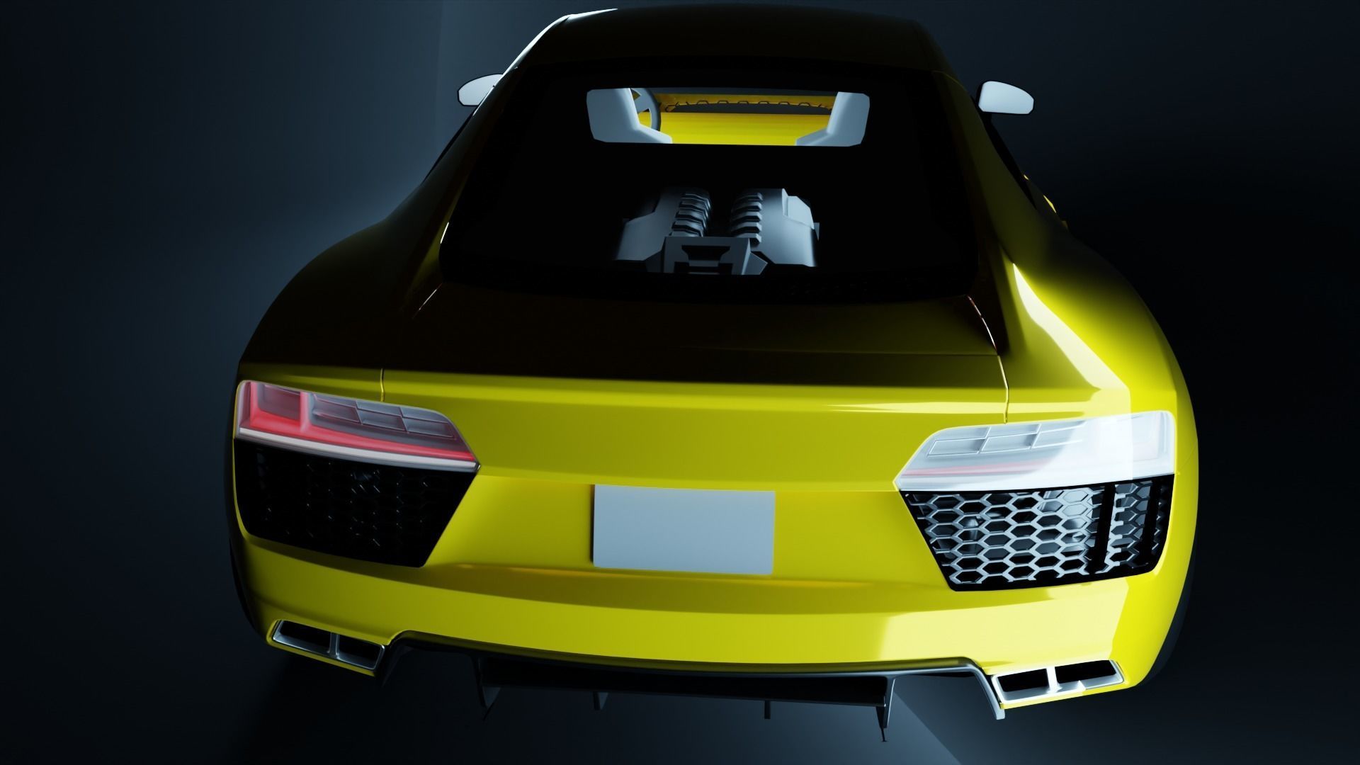 Audi R8 V10 Plus Low-poly 3D model_3