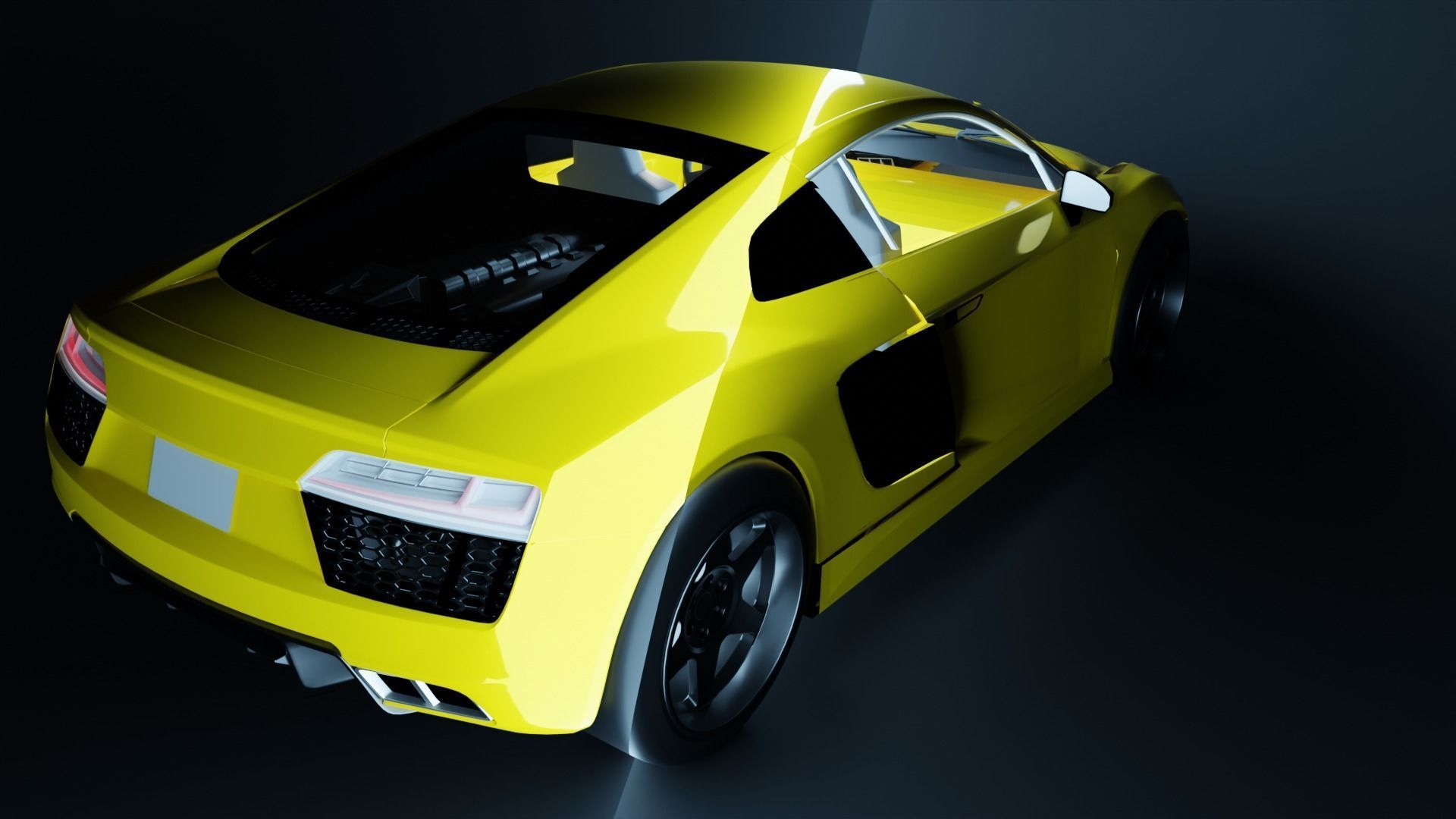 Audi R8 V10 Plus Low-poly 3D model_4