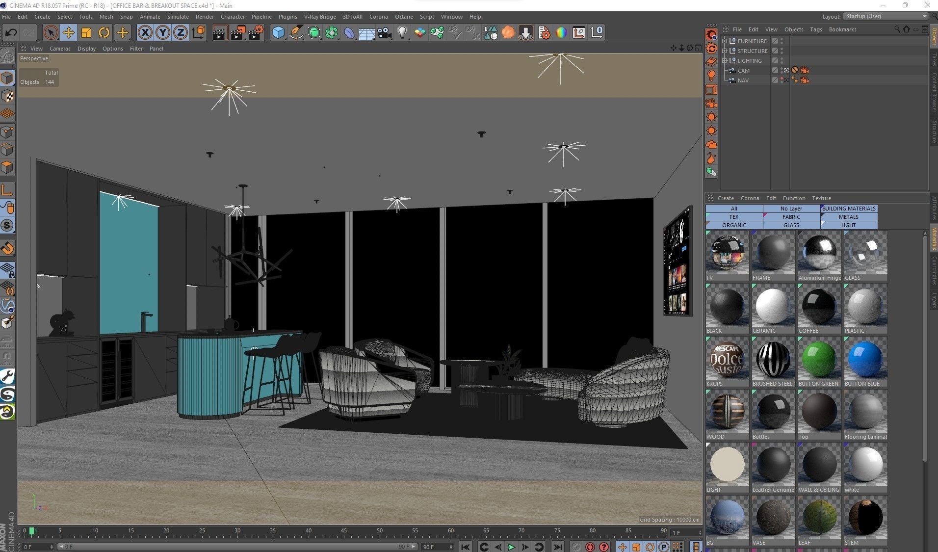 Corona - C4D files - Commercial Interior Space 3D model_2