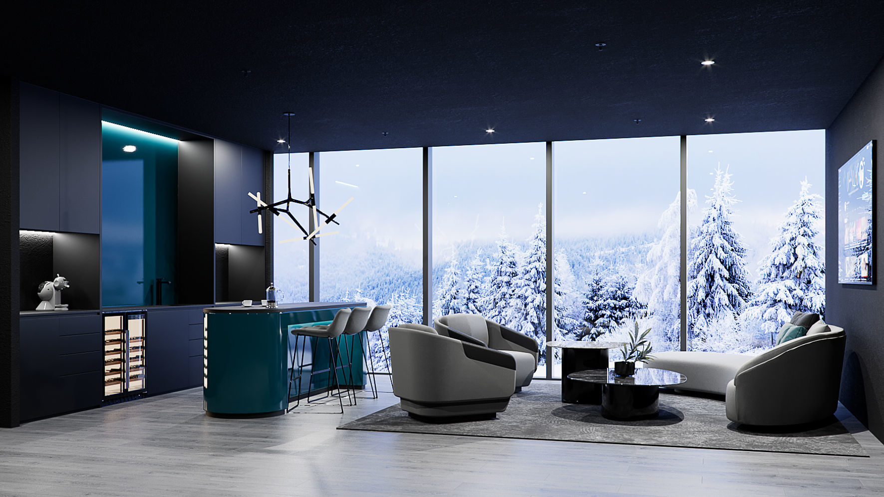 Corona - C4D files - Commercial Interior Space 3D model_1