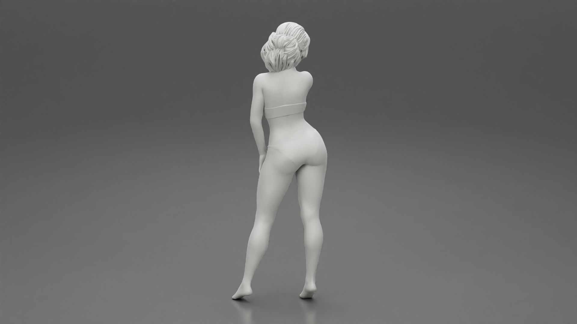 Pretty Slim Girl in Bikini on the Beach 3D print model_9