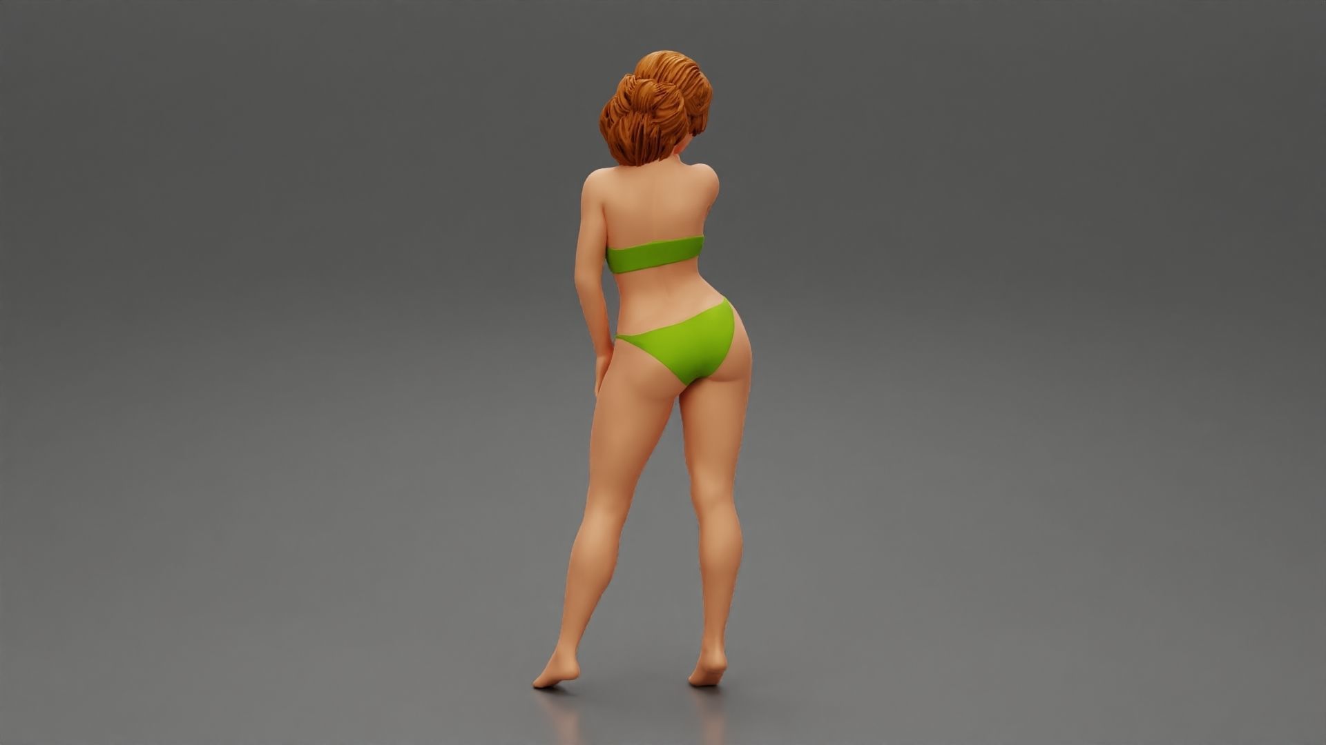 Pretty Slim Girl in Bikini on the Beach 3D print model_3