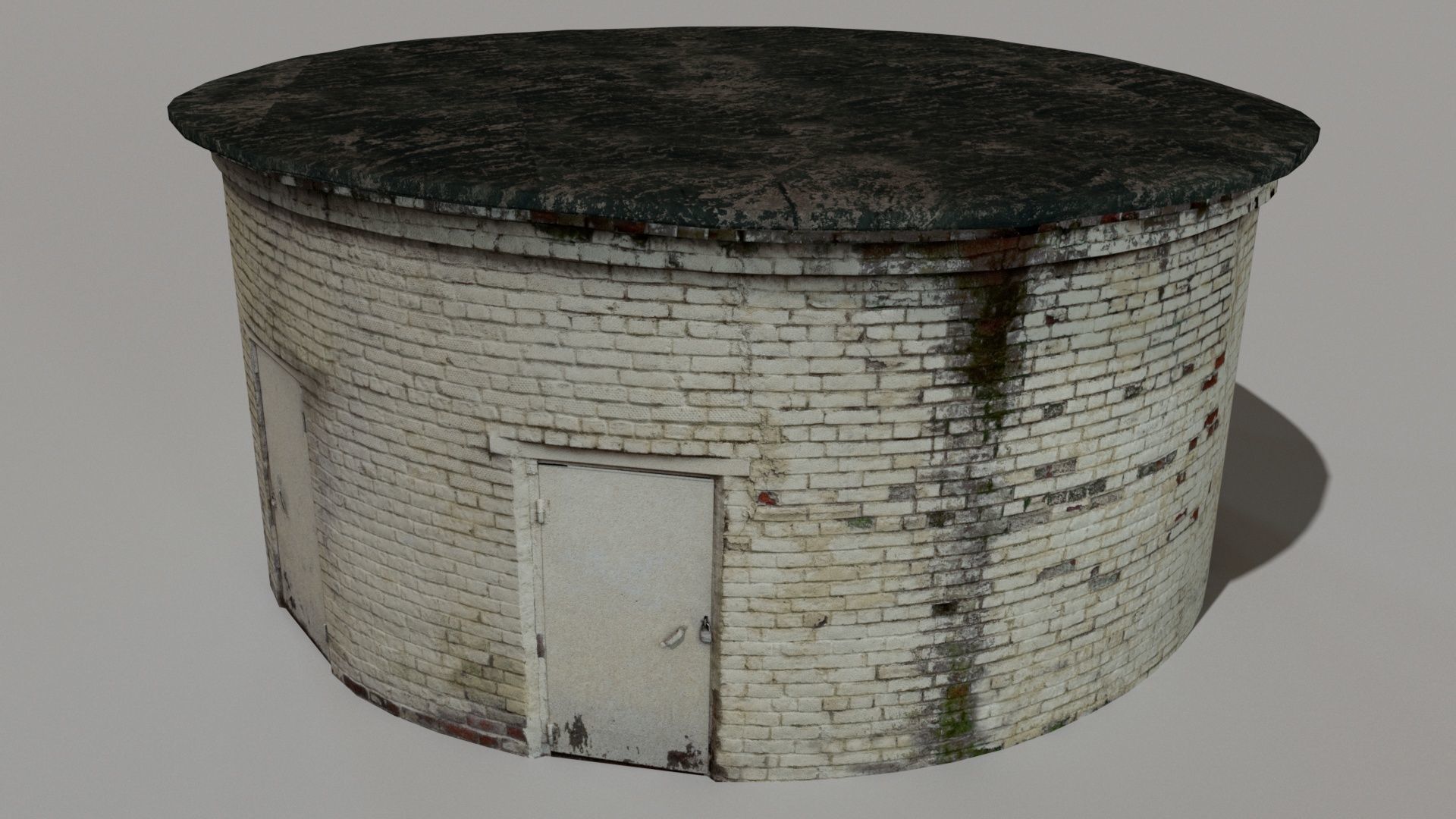 Industrial building Low-poly 3D model_3