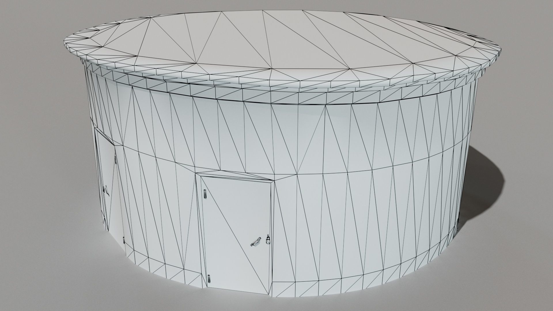 Industrial building Low-poly 3D model_5