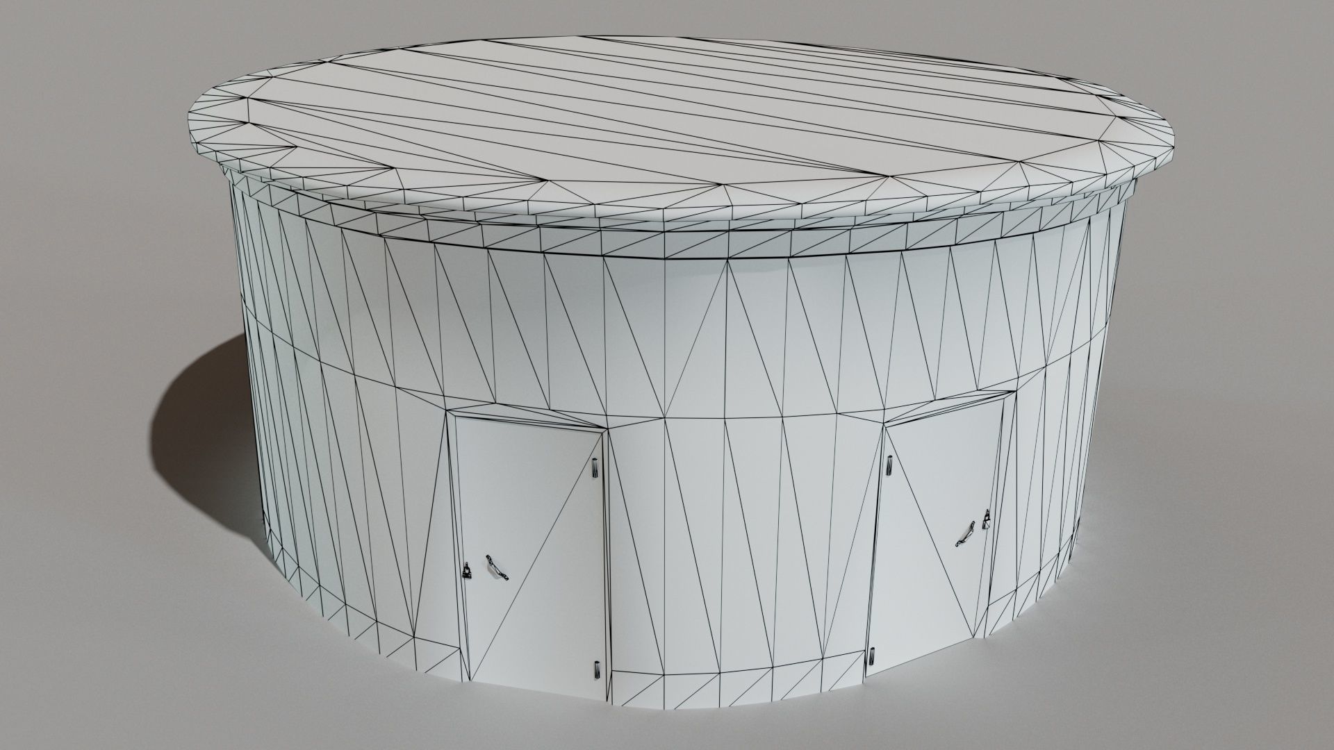 Industrial building Low-poly 3D model_2