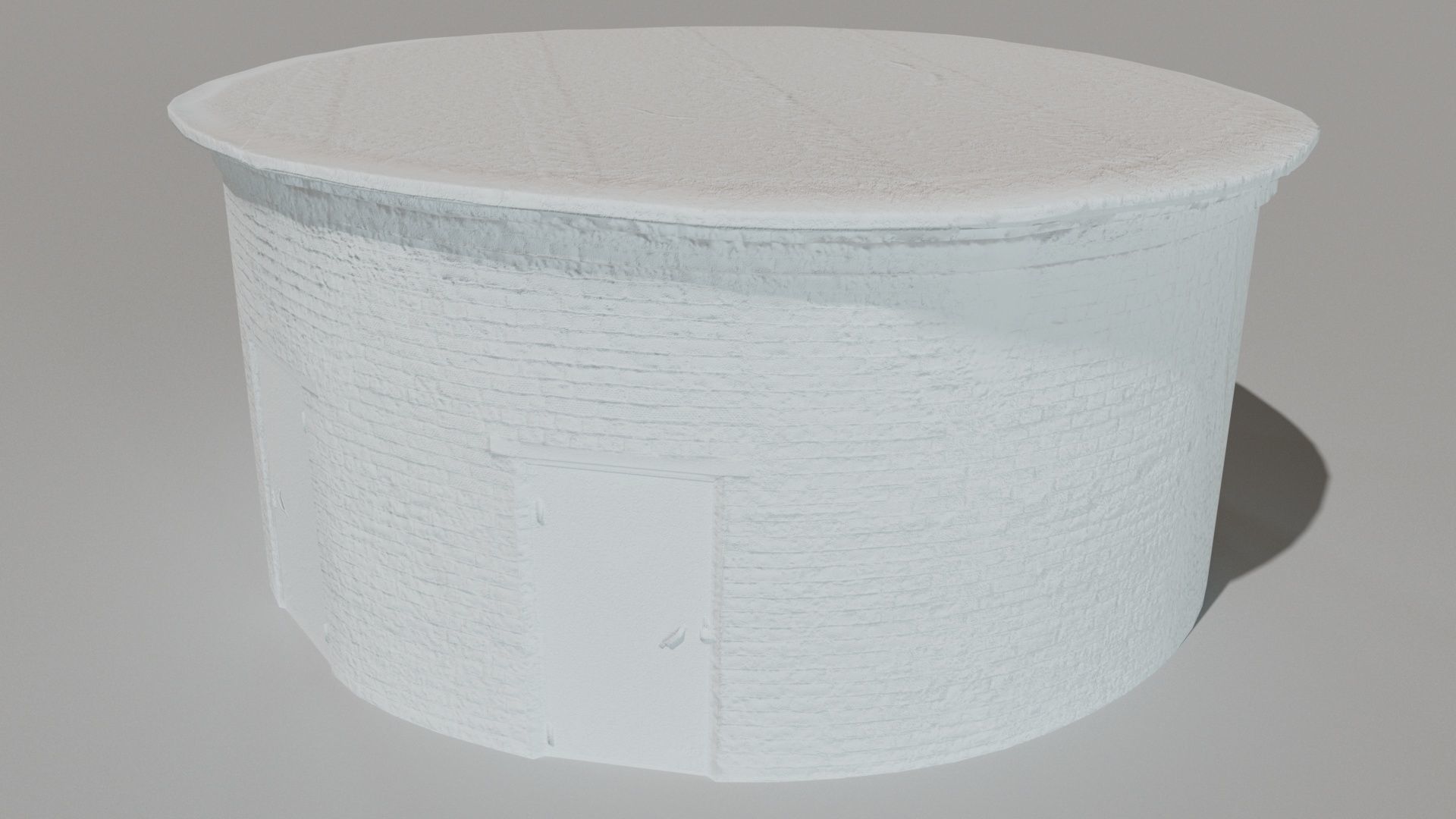 Industrial building Low-poly 3D model_4