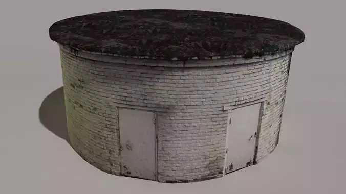Industrial building Low-poly 3D model
