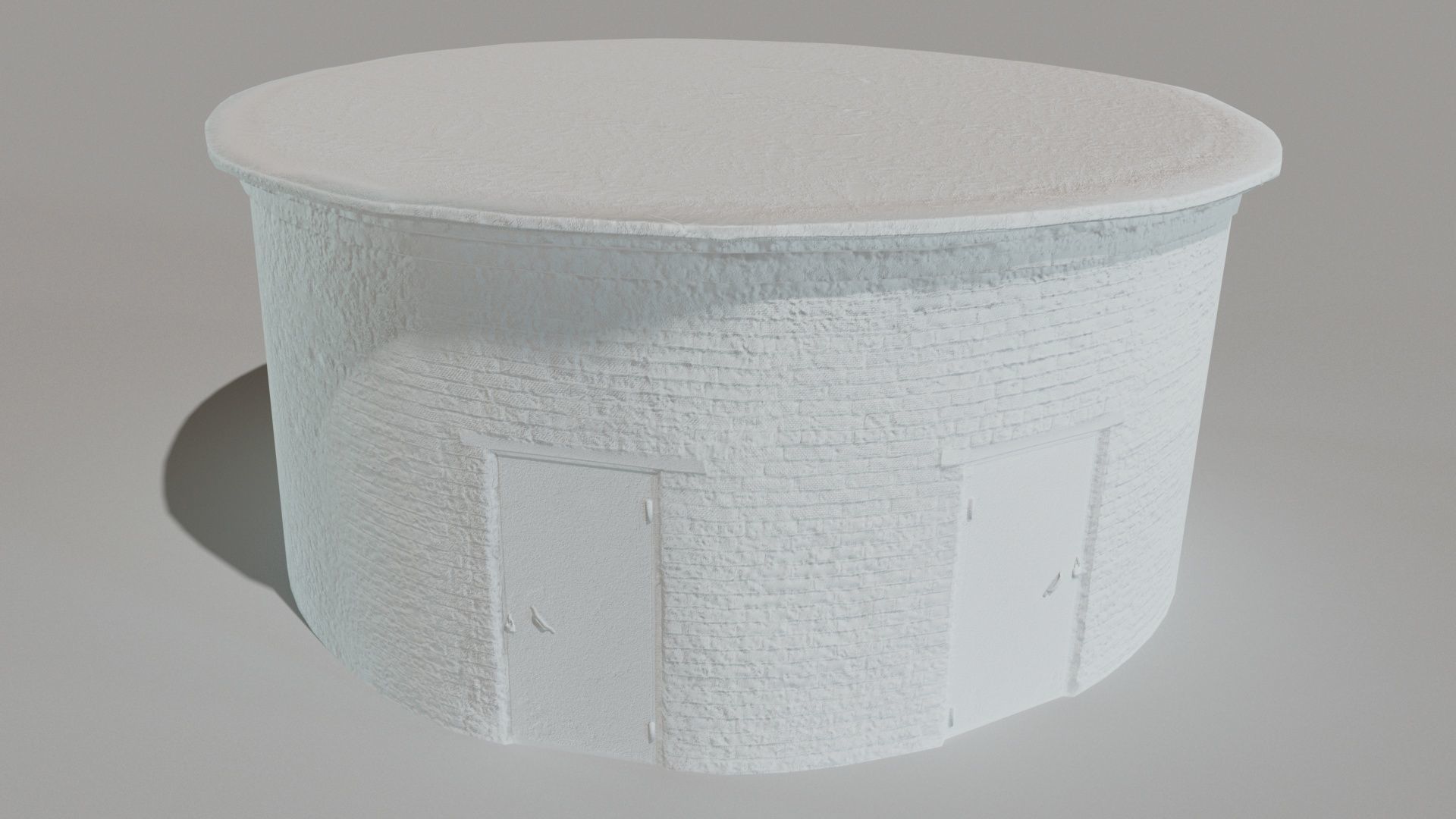 Industrial building Low-poly 3D model_1