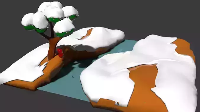 low poly scane grandma fishing Low-poly 3D model