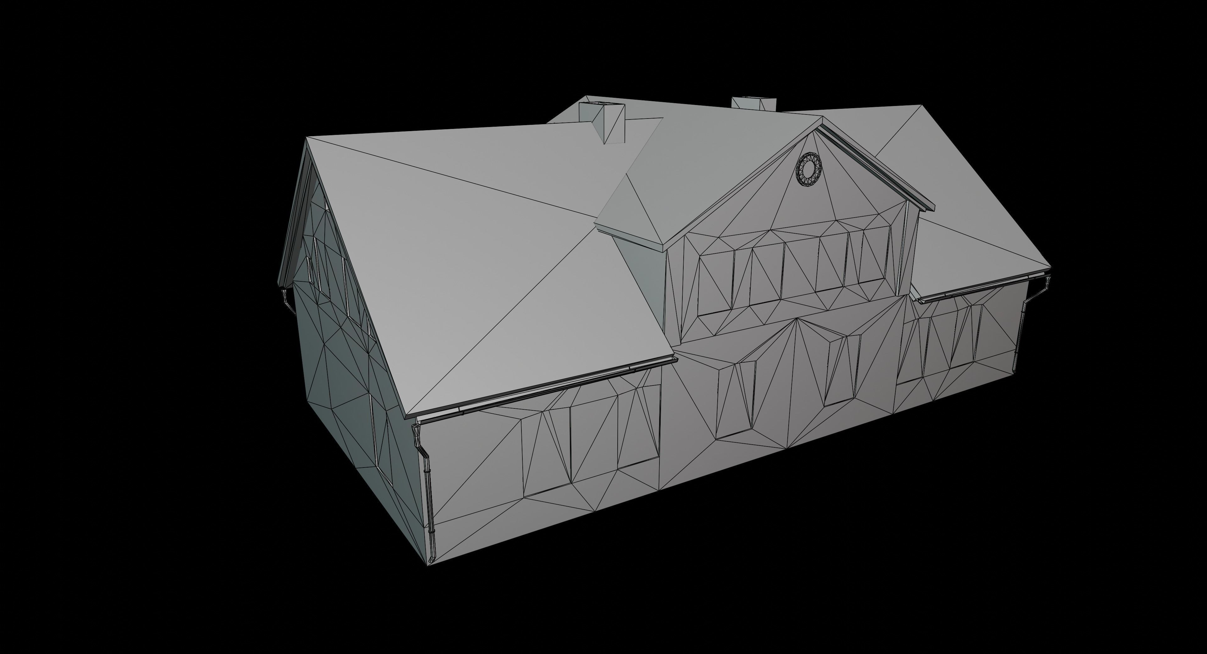 Abandoned house Low-poly 3D model_7