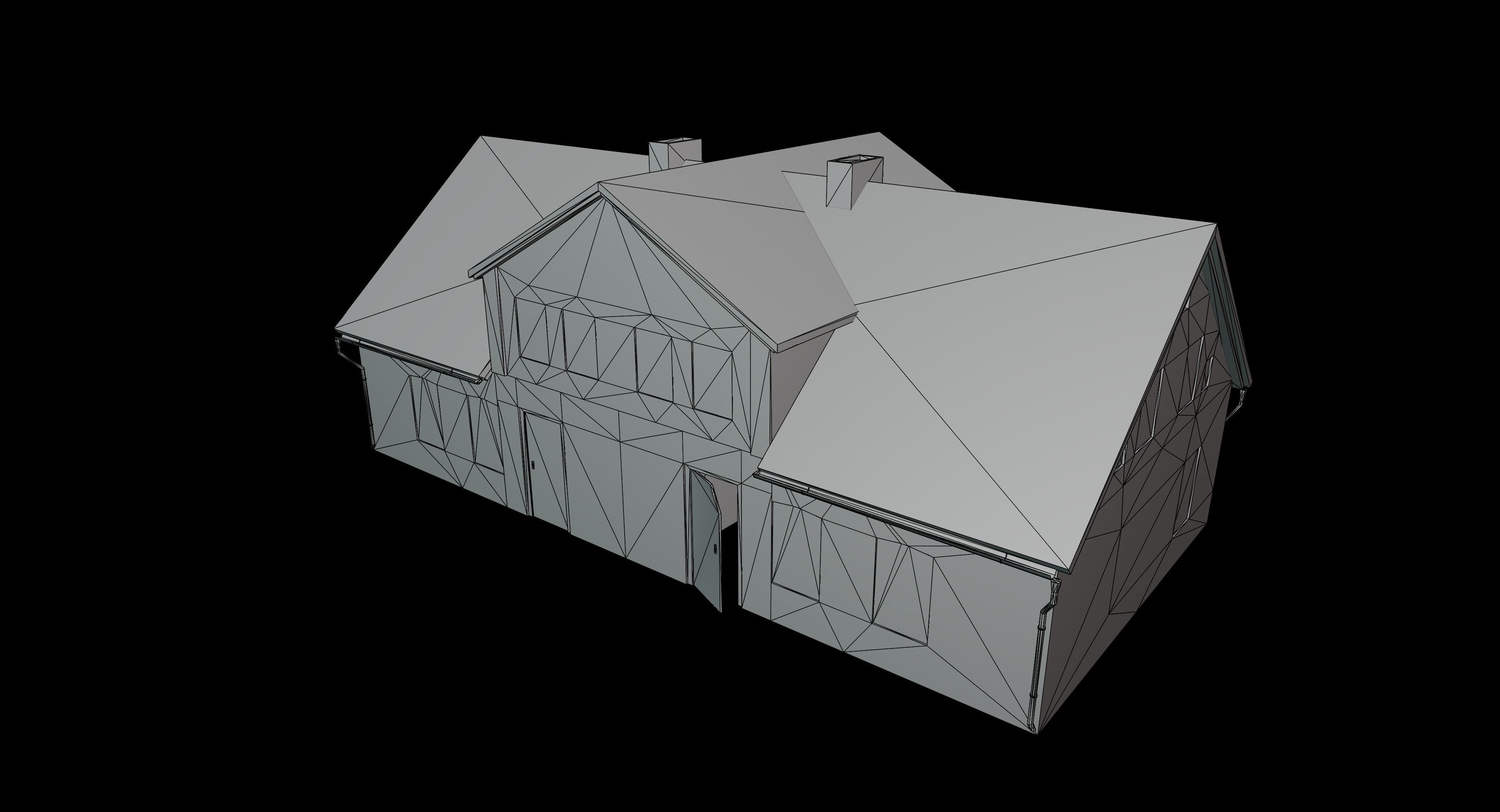Abandoned house Low-poly 3D model_6