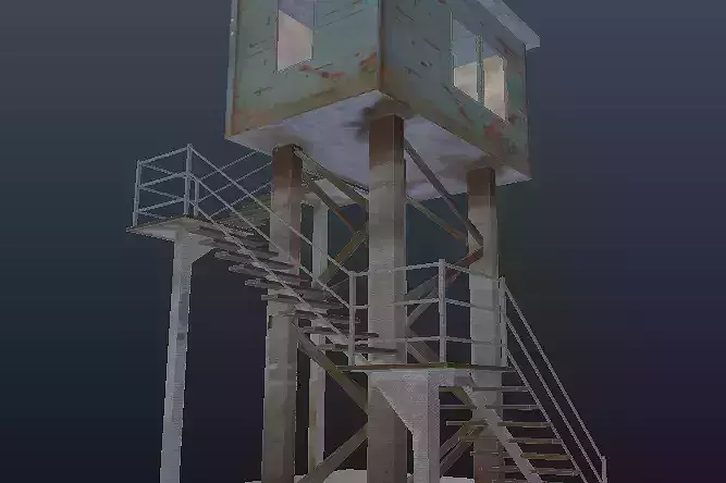 Metal Watch Tower Dusty