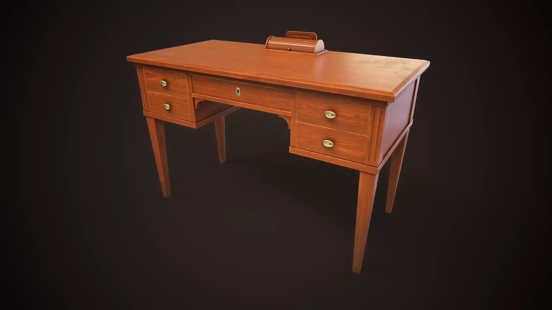 Vintage desk Low-poly 3D model
