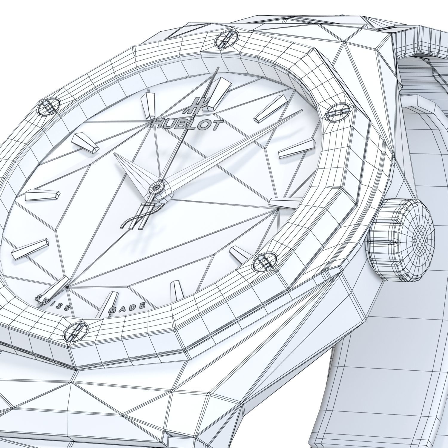 Wristwatch - Hublot - Orlinski Bracelet Titanium - 3dsMax - Vray 3D model_12